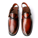 Sandal - 101 Men's Maroonish Black Leather