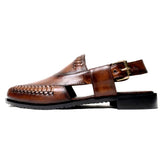 Sandal - 104 Men's Brownish Black Leather