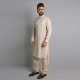 Cream Kameez Shalwar - 1681