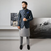 Premium Embroidered Prince Coat - PR-168 - Blue