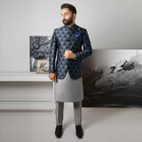 Premium Embroidered Prince Coat - PR-168 - Blue