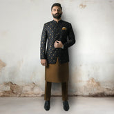 Premium Embroidered Prince Coat - PR-169 - Black