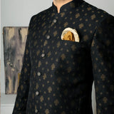 Premium Embroidered Prince Coat - PR-169 - Black