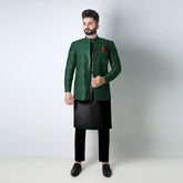 Premium Embroidered Prince Coat - Green 174