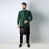 Premium Embroidered Prince Coat - Green 174