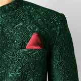 Premium Embroidered Prince Coat - Green 174