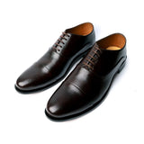 Oxford Crown Men's Dark Wine Leather Shoes