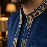 Premium Embroidered Prince Coat - PR-184 - Blue
