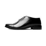 Semi Brogue Storm Men's Black Leather Shoes
