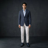 Fintes Italian Wool-Silk-Linen Hopsack Blazer - 01