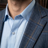 Fintes Italian Wool-Silk-Linen Hopsack Blazer - 01