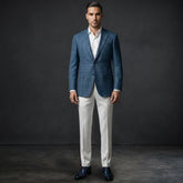 Fintes Italian Wool-Silk-Linen Hopsack Blazer - 04