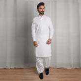 White Kameez Shalwar - 1682