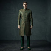 Modern Green Sherwani with Intricate Cut Dana Work - SW 110
