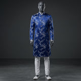 Modern Royal Blue Sherwani with Intricate Cut Dana Work - SW 128