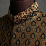 Modern Gold-Black Sherwani with Intricate Cut Dana Work - SW 343