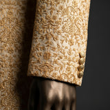 Modern Fawn Sherwani with Intricate Cut Dana Work - SW 346