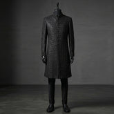Modern Black Sherwani with Intricate Cut Dana Work - SW 366