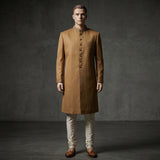 Modern Beige Sherwani with Intricate Cut Dana Work - SW 83