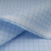 Unstitch Twill Blue Check Shirt Fabric