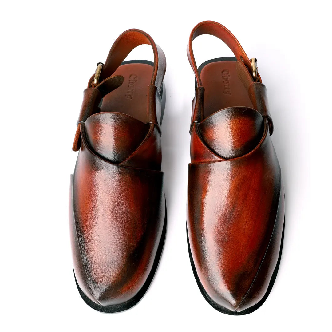 Sandal - 101 Men's Maroonish Black Leather