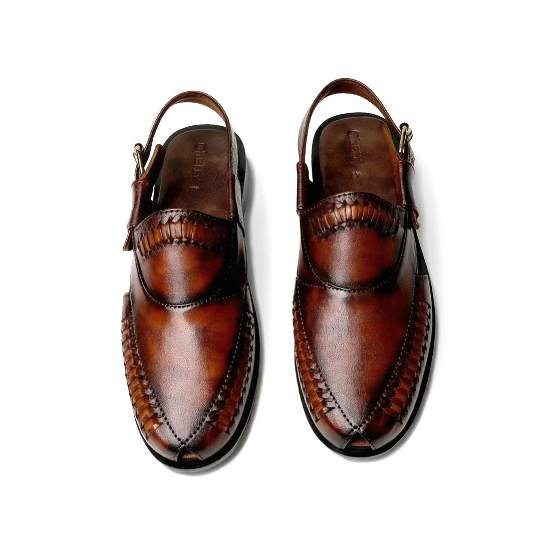 Sandal - 104 Men's Brownish Black Leather