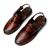 Sandal - 104 Men's Brownish Black Leather