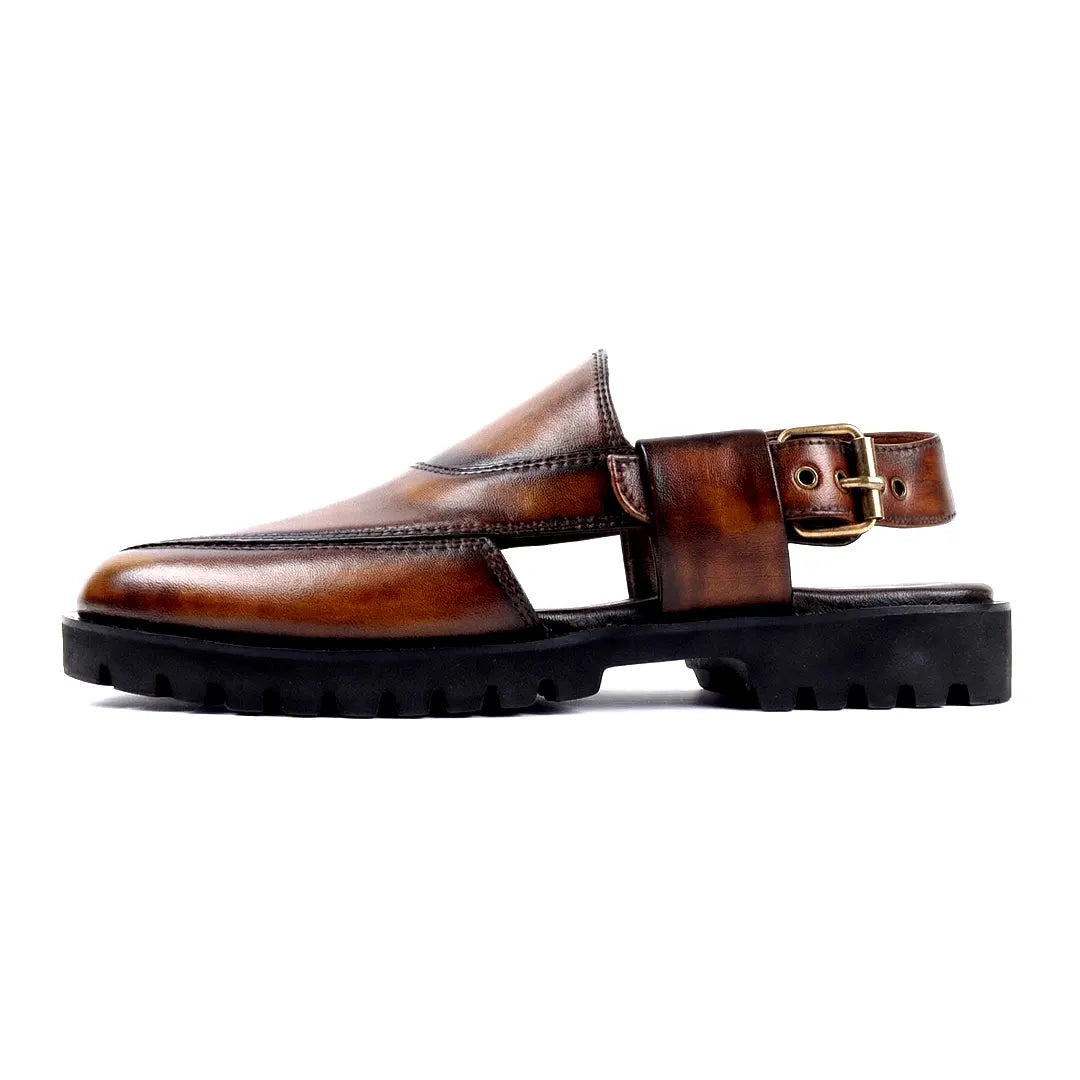 Sandal - 105 Men's Brownish Black Leather