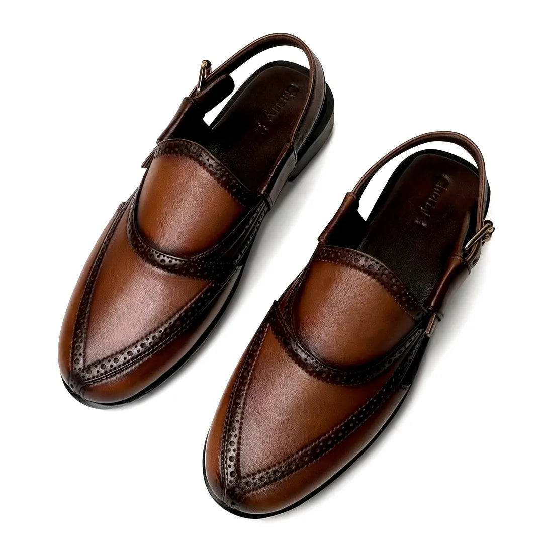 Sandal - 106 Men's Brownish Black Leather