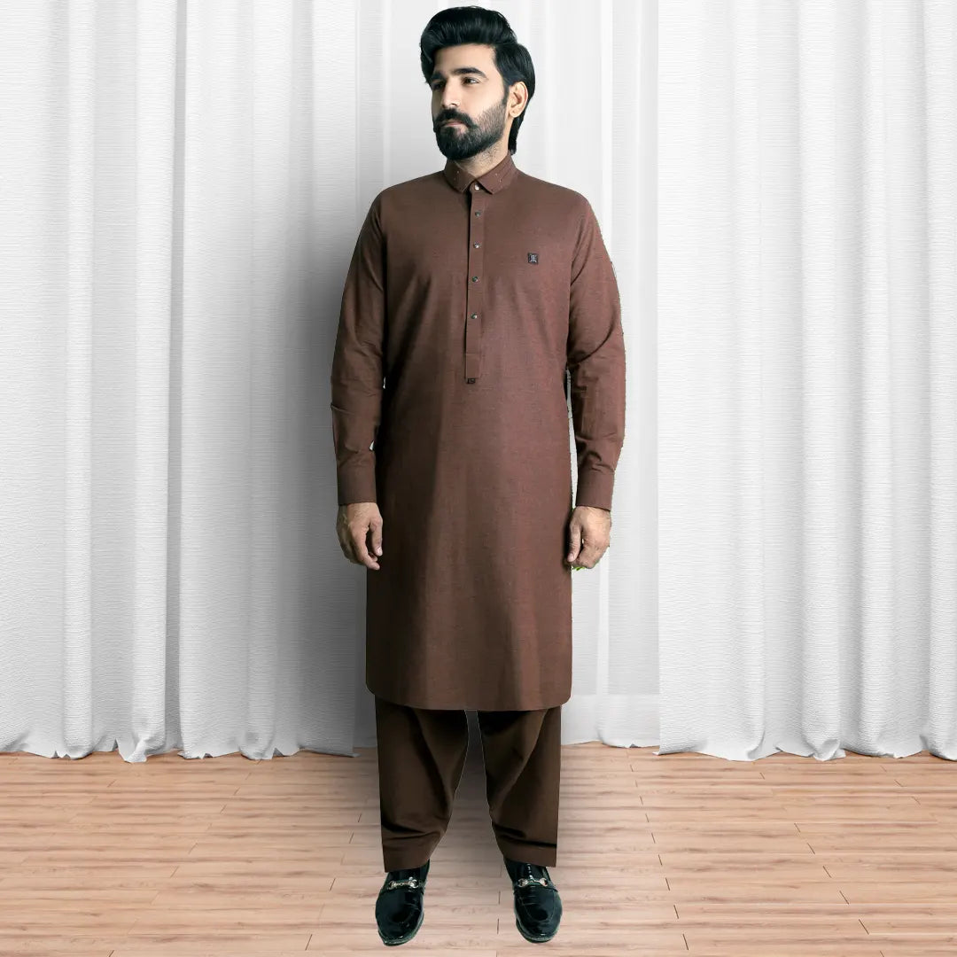 Brown Kameez Shalwar - 1555