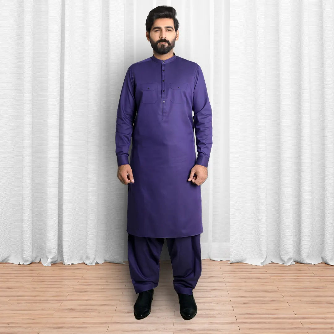 Purple Kameez Shalwar - 1616