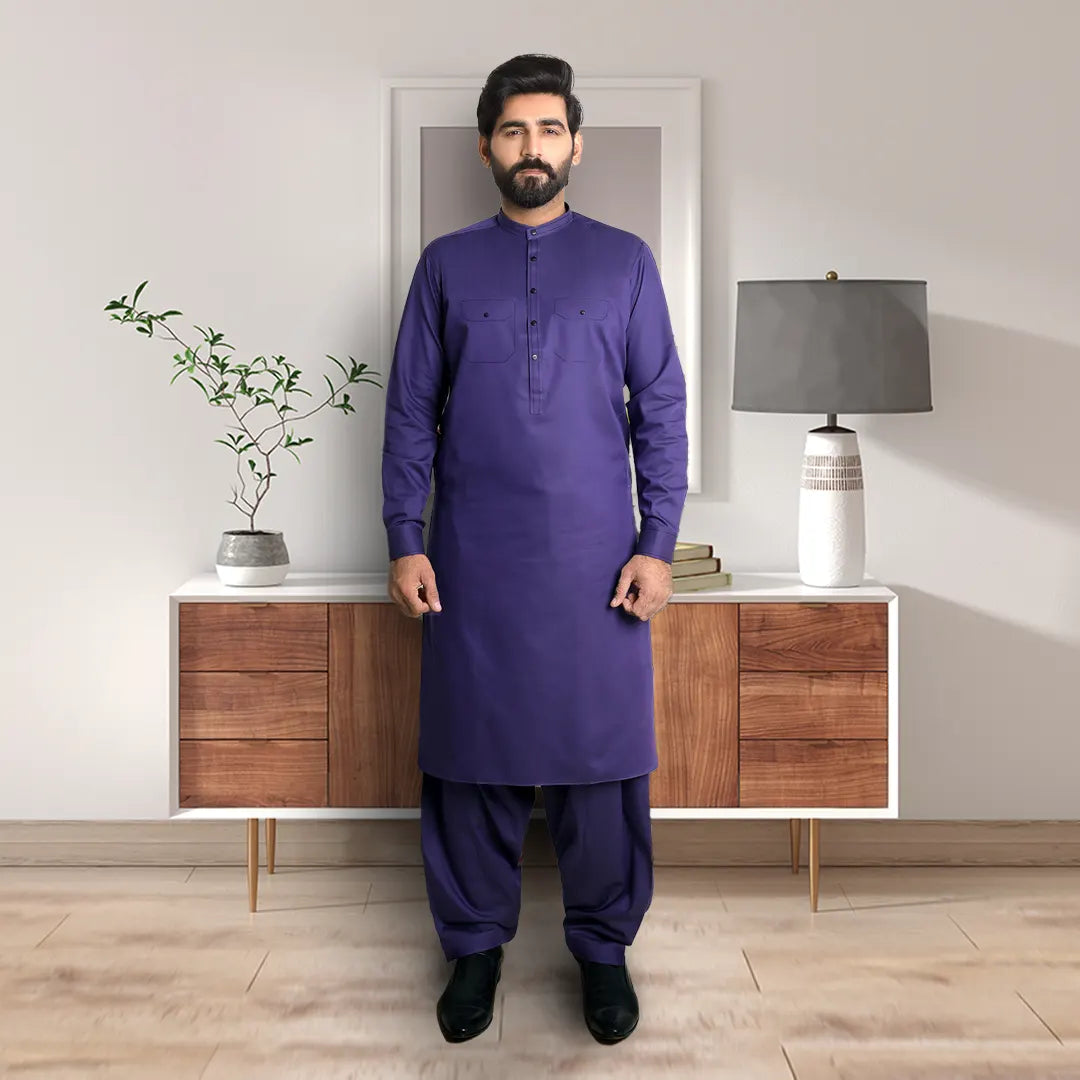 Purple Kameez Shalwar - 1616
