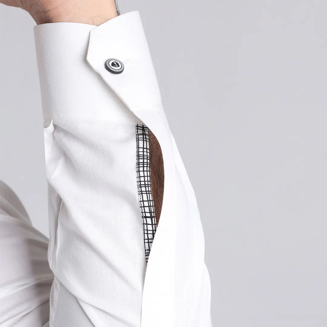 White Kurta Pajama - 1643