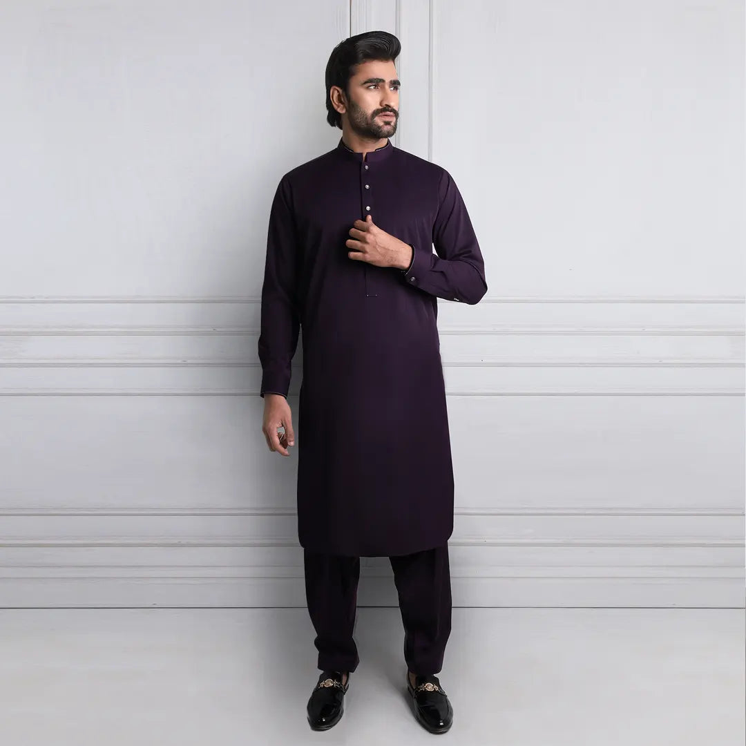 Purple Kameez Shalwar - 1654
