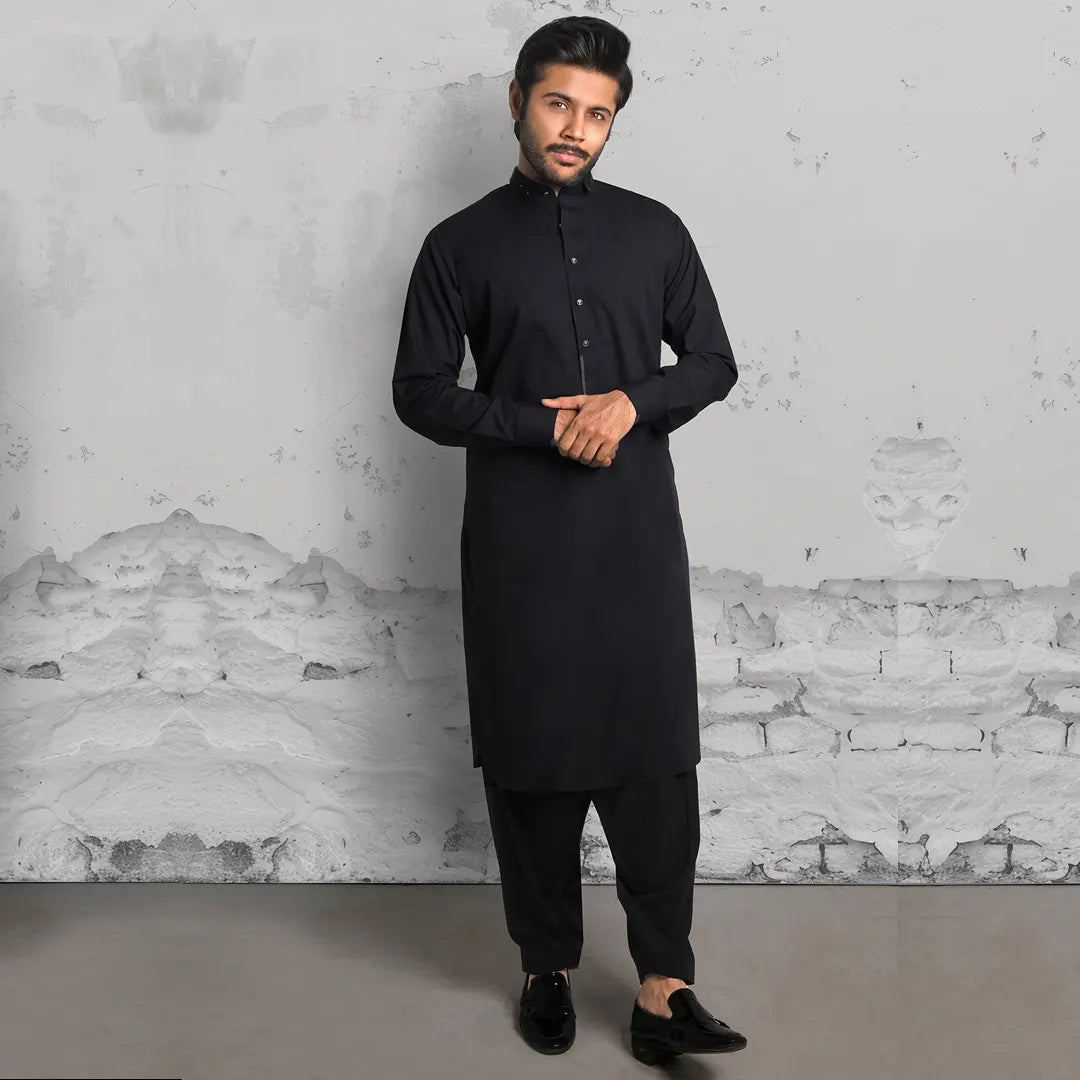 Grey Kameez Shalwar - 1665
