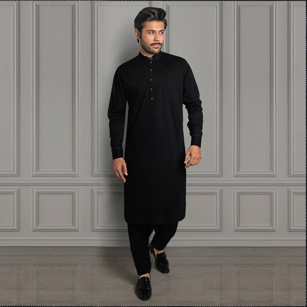 Black Kameez Shalwar - 1666