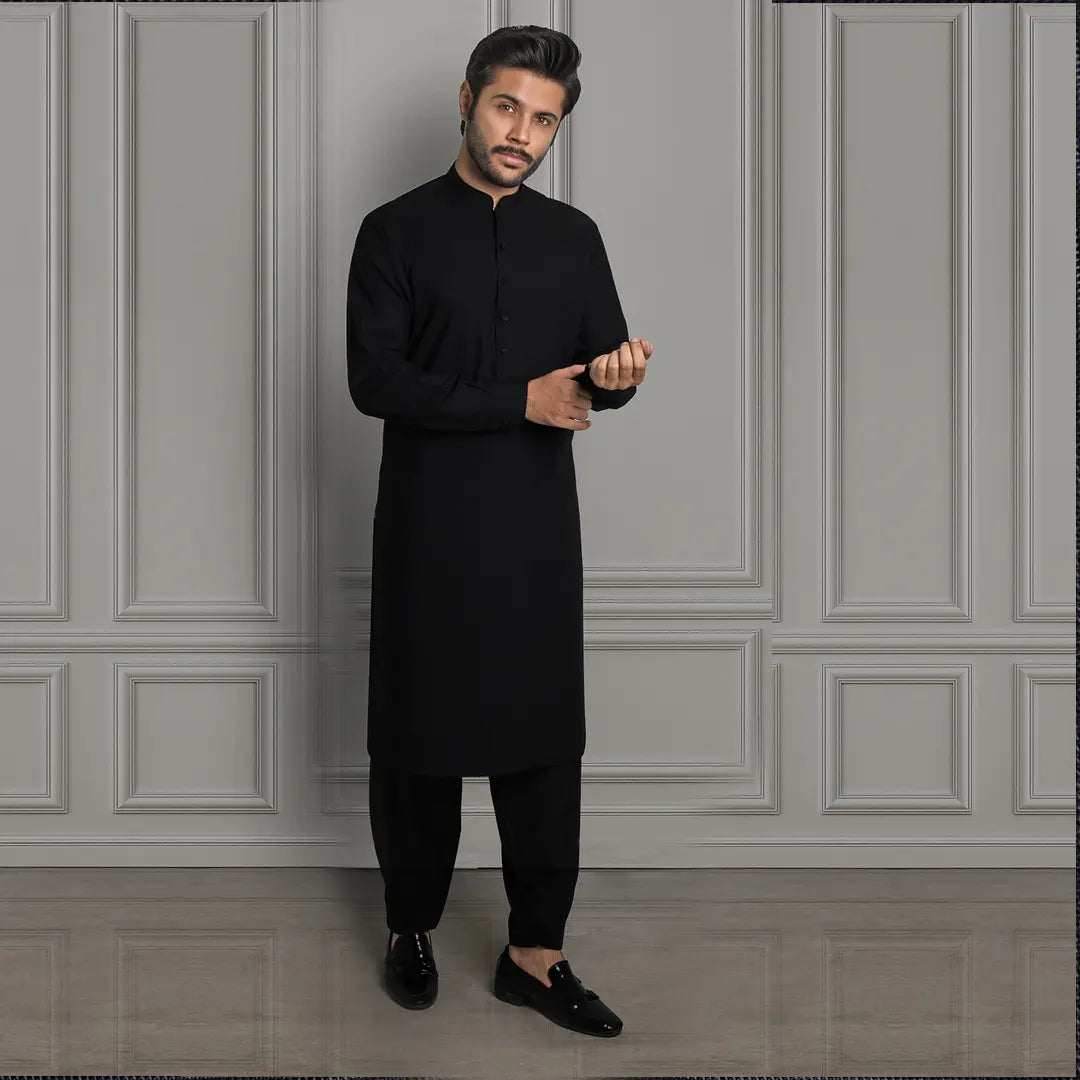 Black Kameez Shalwar - 1669