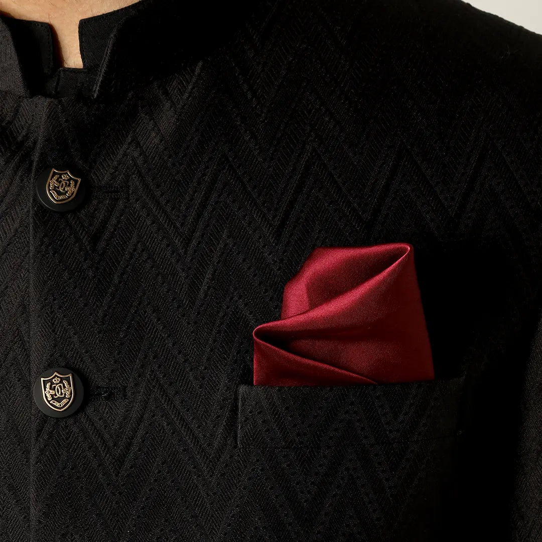 Premium Embroidered Prince Coat - PR-167 -  Black