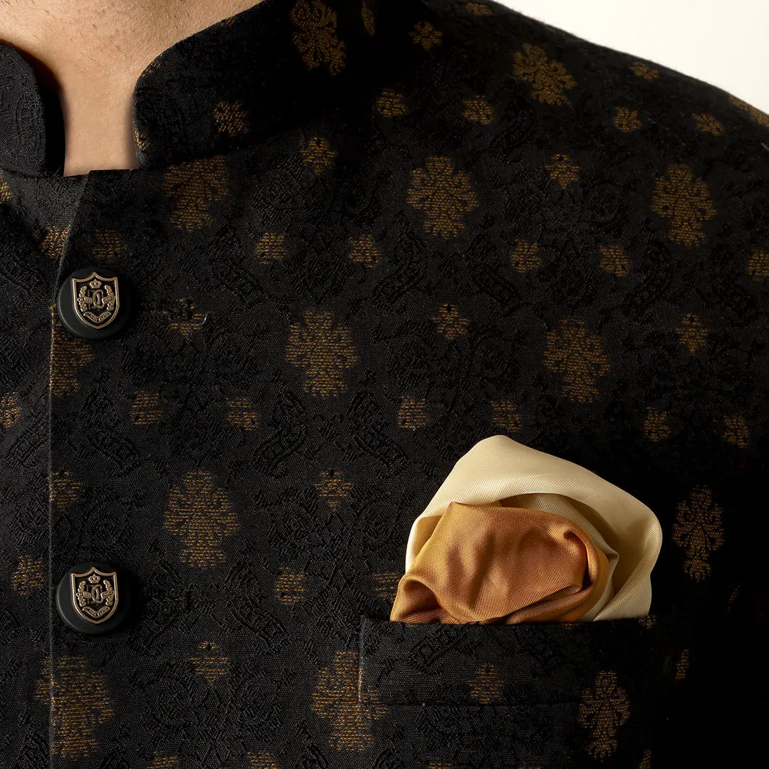 Premium Embroidered Prince Coat - PR-169 - Black