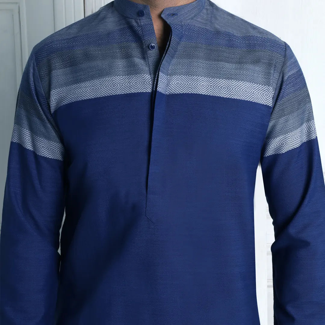 Blue Kurta Pajama - 1705