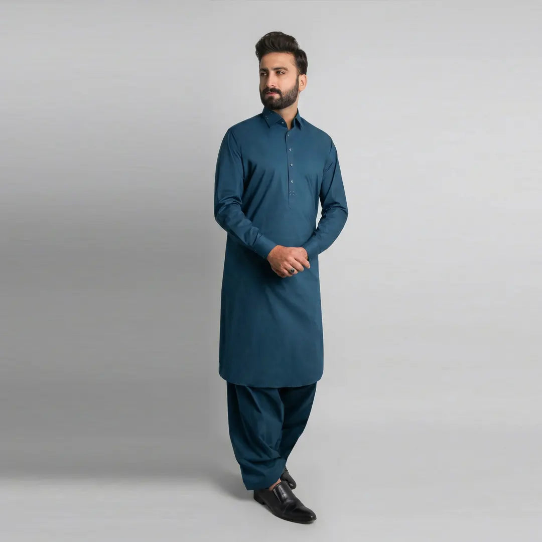 Blue Kameez Shalwar - 1706