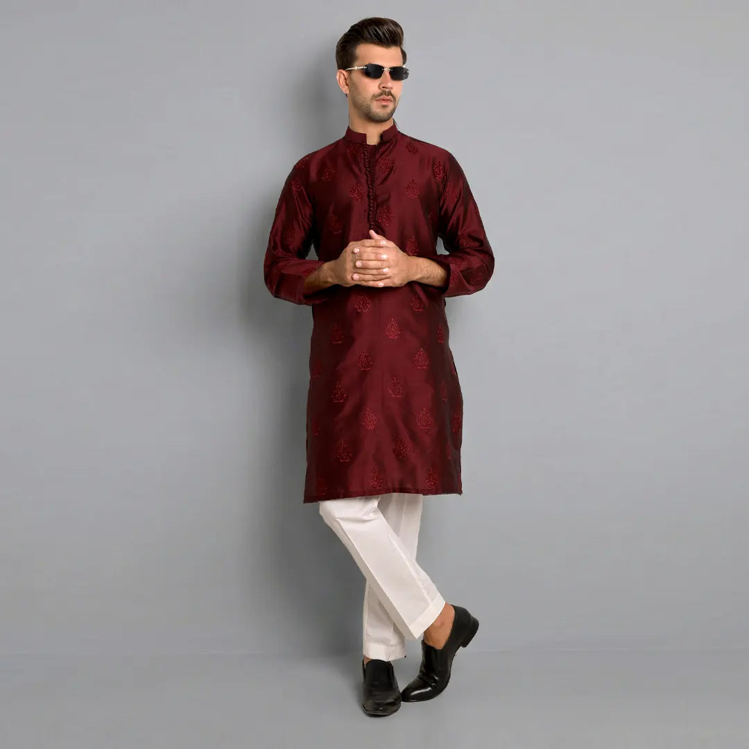 Maroon Kurta Pajama - 1730