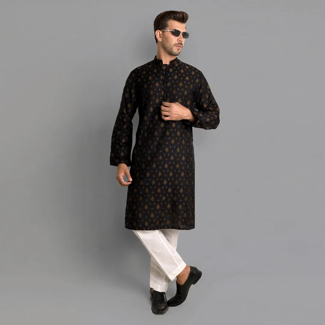 Black Kurta Pajama - 1731