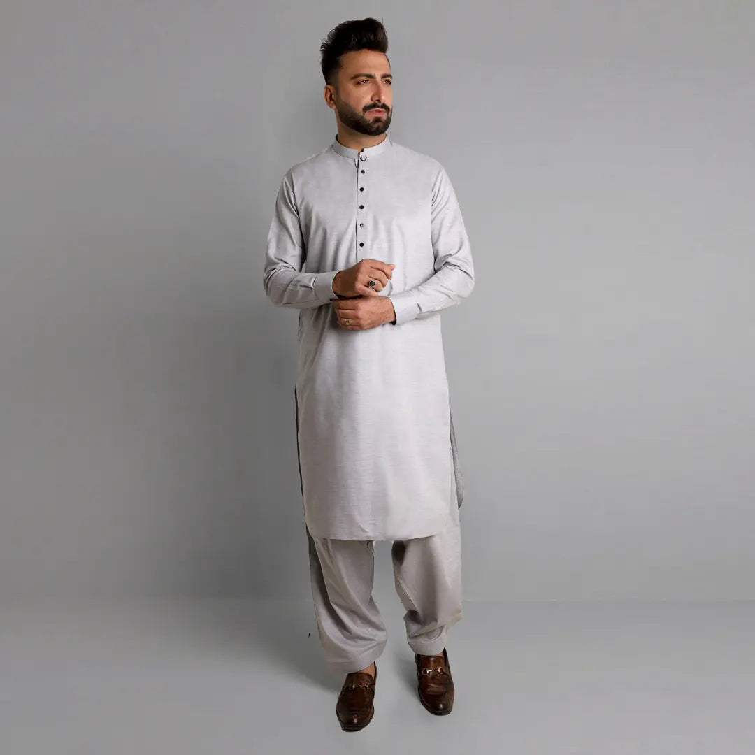Grey Kameez Shalwar - 1734