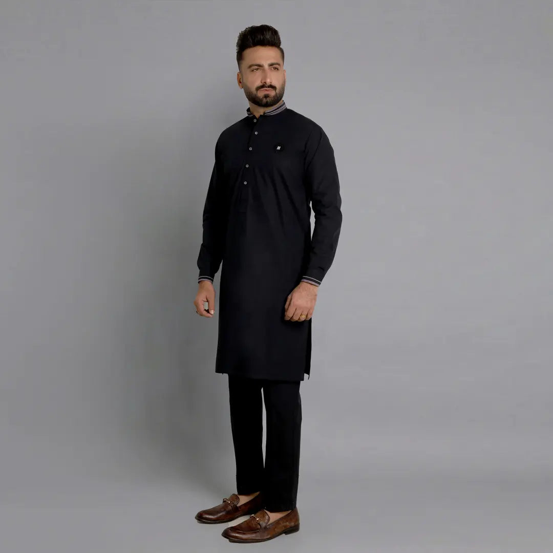 Black Kurta Pajama - 1735