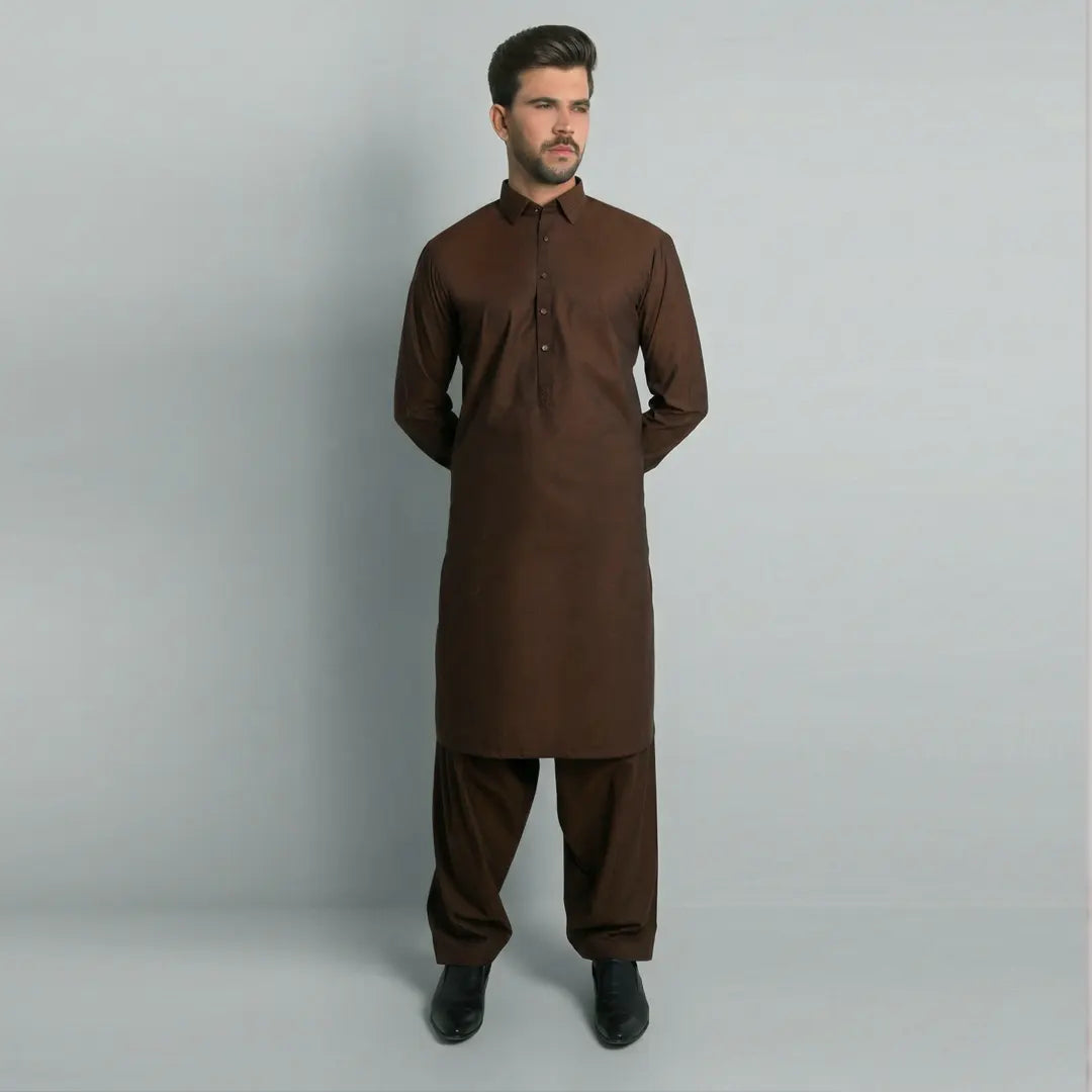 Brown Kameez Shalwar - 1744