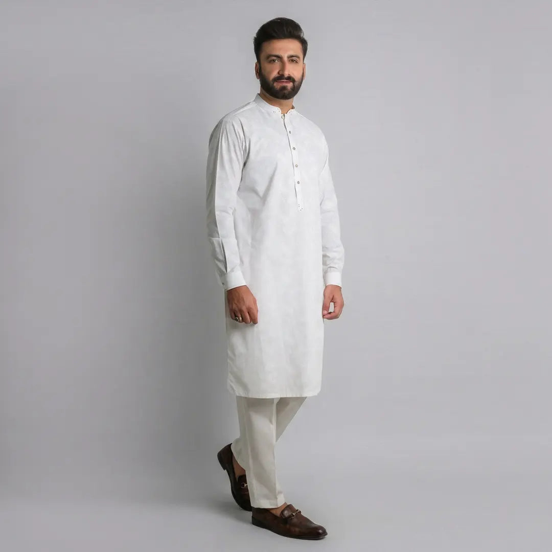 White Kurta Pajama - 1745