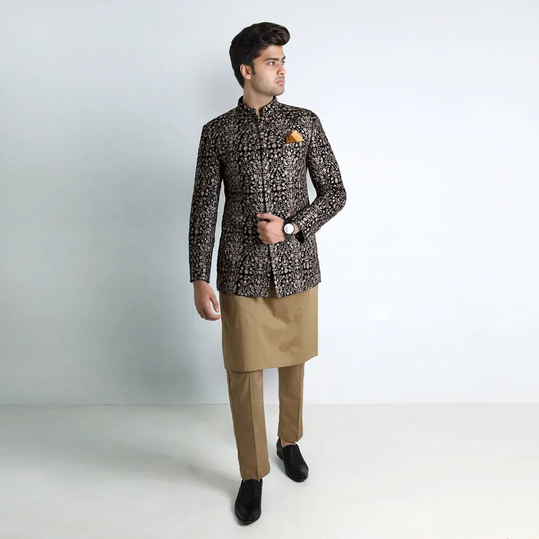 Premium Embroidered Prince Coat - PR-175 - Multi