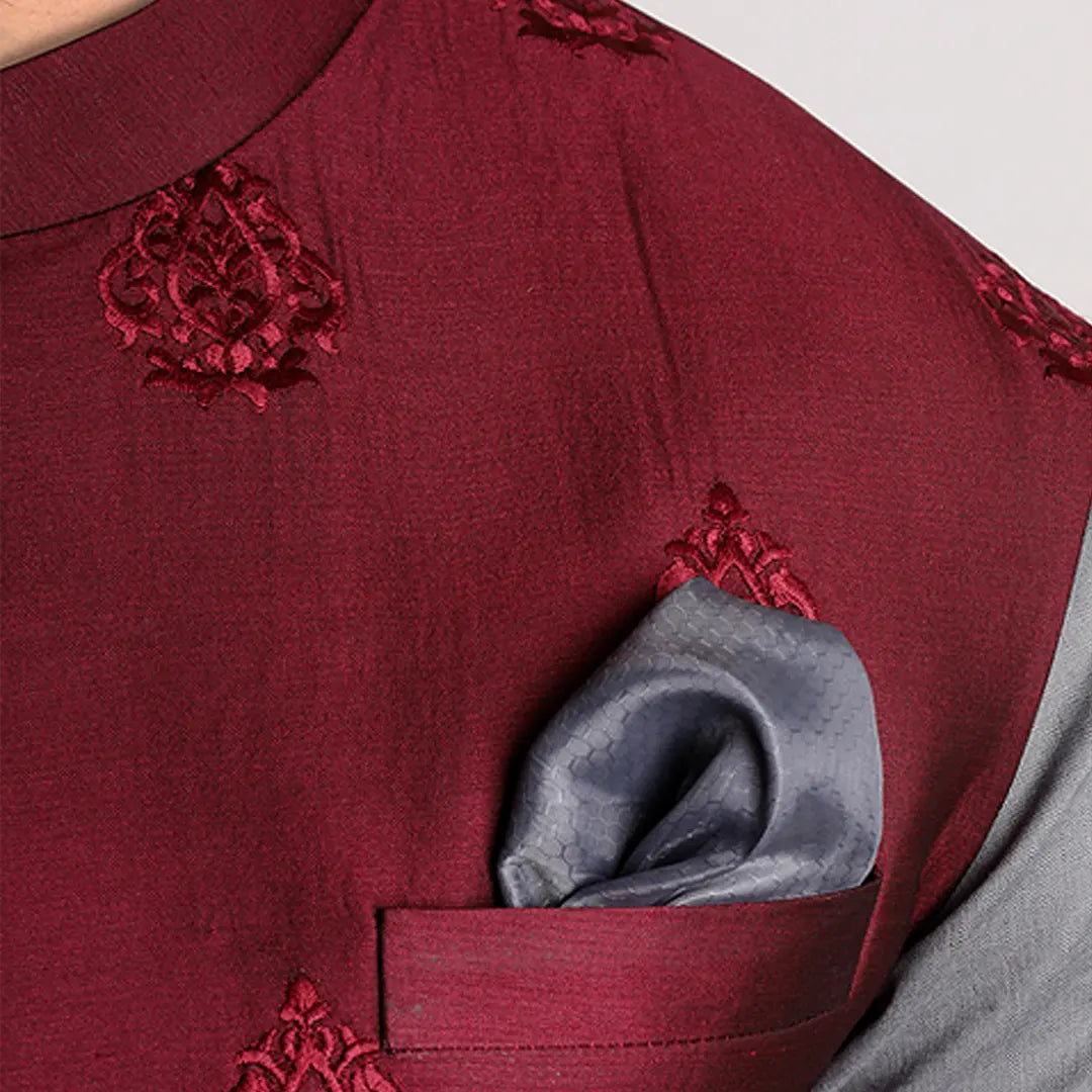 Waist Coat Maroon - 418