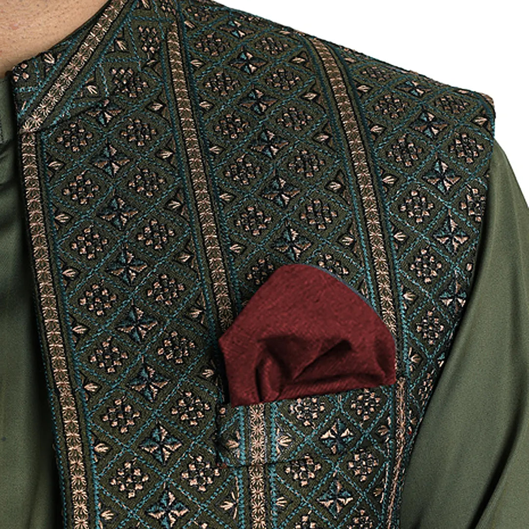 Waist Coat Green - 427